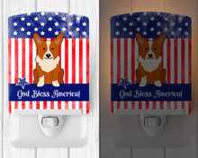 Load image into Gallery viewer, Patriotic USA Corgi Ceramic Night Light BB3095CNL