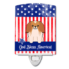 Load image into Gallery viewer, Patriotic USA Pekingnese Red White Ceramic Night Light BB3098CNL