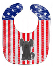 Load image into Gallery viewer, Patriotic USA Chinese Crested Black Baby Bib BB3107BIB