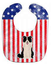 Load image into Gallery viewer, Patriotic USA Border Collie Black White Baby Bib BB3113BIB