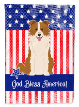 Load image into Gallery viewer, Patriotic USA Border Collie Red White Garden Flag - Outdoor Decorative Yard Flag