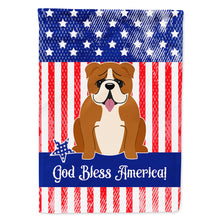 Load image into Gallery viewer, Patriotic USA English Bulldog Red White Flag Canvas House Size BB3115CHF