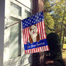 Load image into Gallery viewer, Patriotic USA English Bulldog Brindle White Flag Canvas House Size BB3116CHF
