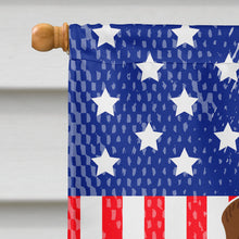 Load image into Gallery viewer, Patriotic USA English Bulldog Brindle White Flag Canvas House Size BB3116CHF