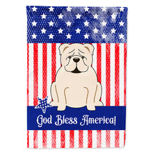 Load image into Gallery viewer, Patriotic USA English Bulldog White Flag Canvas House Size BB3118CHF