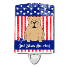 Load image into Gallery viewer, Patriotic USA English Bulldog Fawn Ceramic Night Light BB3119CNL