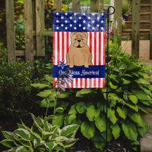 Load image into Gallery viewer, Patriotic USA English Bulldog Fawn Garden Flag - Outdoor Decorative Yard Flag BB3119GF