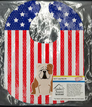 Load image into Gallery viewer, Patriotic USA English Bulldog Fawn White Baby Bib BB3120BIB