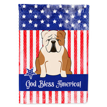 Load image into Gallery viewer, Patriotic USA English Bulldog Fawn White Flag Canvas House Size BB3120CHF