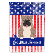 Load image into Gallery viewer, Patriotic USA English Bulldog Grey Brindle  Flag Canvas House Size BB3121CHF