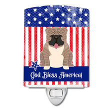 Load image into Gallery viewer, Patriotic USA English Bulldog Grey Brindle  Ceramic Night Light BB3121CNL