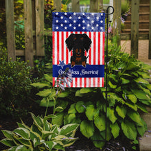 Load image into Gallery viewer, Patriotic USA Wire Haired Dachshund Black Tan Garden Flag - Outdoor Decorative Yard Flag