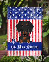 Load image into Gallery viewer, Patriotic USA Wire Haired Dachshund Black Tan Garden Flag - Outdoor Decorative Yard Flag