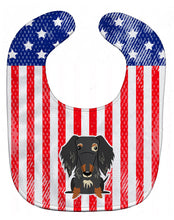 Load image into Gallery viewer, Patriotic USA Wire Haired Dachshund Dapple Baby Bib BB3123BIB