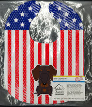Load image into Gallery viewer, Patriotic USA Wire Haired Dachshund Chocolate Baby Bib BB3124BIB