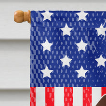 Load image into Gallery viewer, Patriotic USA Wire Haired Dachshund Chocolate Flag Canvas House Size BB3124CHF