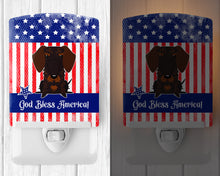 Load image into Gallery viewer, Patriotic USA Wire Haired Dachshund Chocolate Ceramic Night Light BB3124CNL