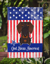Load image into Gallery viewer, Patriotic USA Wire Haired Dachshund Chocolate Garden Flag - Outdoor Decorative Yard Flag