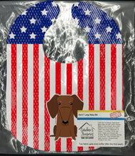 Load image into Gallery viewer, Patriotic USA Dachshund Red Brown Baby Bib BB3125BIB