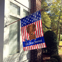 Load image into Gallery viewer, Patriotic USA Dachshund Red Brown Flag Canvas House Size BB3125CHF
