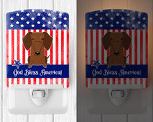 Load image into Gallery viewer, Patriotic USA Dachshund Red Brown Ceramic Night Light BB3125CNL