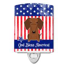 Load image into Gallery viewer, Patriotic USA Dachshund Red Brown Ceramic Night Light BB3125CNL
