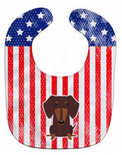 Load image into Gallery viewer, Patriotic USA Dachshund Chocolate Baby Bib BB3126BIB