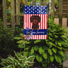 Load image into Gallery viewer, Patriotic USA Dachshund Chocolate Garden Flag - Outdoor Decorative Yard Flag BB3126GF
