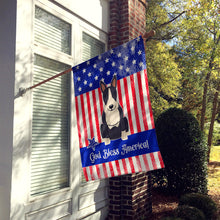 Load image into Gallery viewer, Patriotic USA Bull Terrier Black White Flag Canvas House Size BB3128CHF