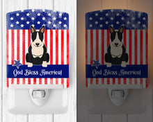 Load image into Gallery viewer, Patriotic USA Bull Terrier Black White Ceramic Night Light BB3128CNL