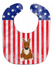 Load image into Gallery viewer, Patriotic USA Bull Terrier Red Baby Bib BB3129BIB