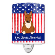 Load image into Gallery viewer, Patriotic USA Bull Terrier Red Ceramic Night Light BB3129CNL