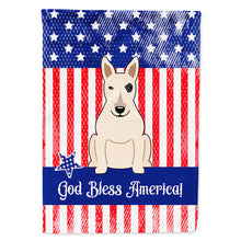 Load image into Gallery viewer, Patriotic USA Bull Terrier White Flag Canvas House Size BB3133CHF