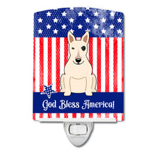 Load image into Gallery viewer, Patriotic USA Bull Terrier White Ceramic Night Light BB3133CNL