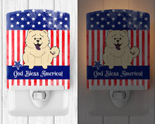 Load image into Gallery viewer, Patriotic USA Chow Chow White Ceramic Night Light BB3135CNL