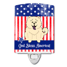 Load image into Gallery viewer, Patriotic USA Chow Chow White Ceramic Night Light BB3135CNL