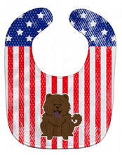 Load image into Gallery viewer, Patriotic USA Chow Chow Chocolate Baby Bib BB3136BIB