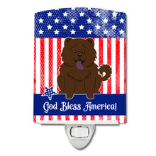 Load image into Gallery viewer, Patriotic USA Chow Chow Chocolate Ceramic Night Light BB3136CNL