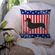 Load image into Gallery viewer, USA Patriotic Dachshund Throw Pillow - 14x14 Decorative Pillow – Art for Your Home &amp; Patio BB3282PW1414