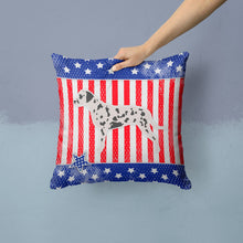 Load image into Gallery viewer, USA Patriotic Dalmatian Throw Pillow - 14x14 Decorative Pillow – Art for Your Home &amp; Patio BB3283PW1414