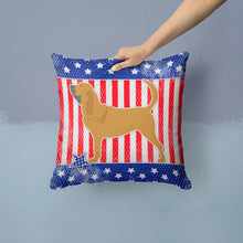 Load image into Gallery viewer, USA Patriotic Bloodhound Throw Pillow - 14x14 Decorative Pillow – Art for Your Home &amp; Patio BB3284PW1414