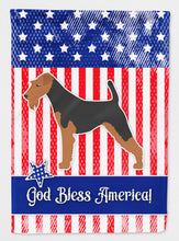 Load image into Gallery viewer, USA Patriotic Welsh Terrier Flag Canvas House Size BB3285CHF