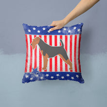 Load image into Gallery viewer, USA Patriotic Welsh Terrier Throw Pillow - 14x14 Decorative Pillow – Art for Your Home &amp; Patio BB3285PW1414