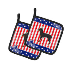 Load image into Gallery viewer, USA Patriotic Toy Fox Terrier Pot Holders - Set of 2 - Heat-Resistant Kitchen Essentials BB3287PTHD
