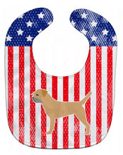 Load image into Gallery viewer, USA Patriotic Border Terrier Baby Bib BB3289BIB
