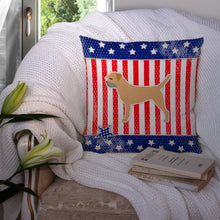 Load image into Gallery viewer, USA Patriotic Border Terrier Throw Pillow - 14x14 Decorative Pillow – Art for Your Home &amp; Patio BB3289PW1414