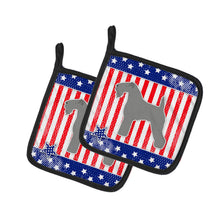 Load image into Gallery viewer, USA Patriotic Kerry Blue Terrier Pot Holders - Set of 2 - Heat-Resistant Kitchen Essentials BB3292PTHD