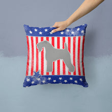 Load image into Gallery viewer, USA Patriotic Kerry Blue Terrier Throw Pillow - 14x14 Decorative Pillow – Art for Your Home &amp; Patio BB3292PW1414