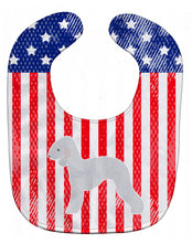 Load image into Gallery viewer, USA Patriotic Bedlington Terrier Baby Bib BB3294BIB