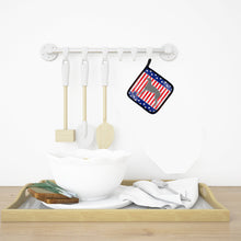 Load image into Gallery viewer, USA Patriotic Scottish Deerhound Pot Holders - Set of 2 - Heat-Resistant Kitchen Essentials BB3296PTHD